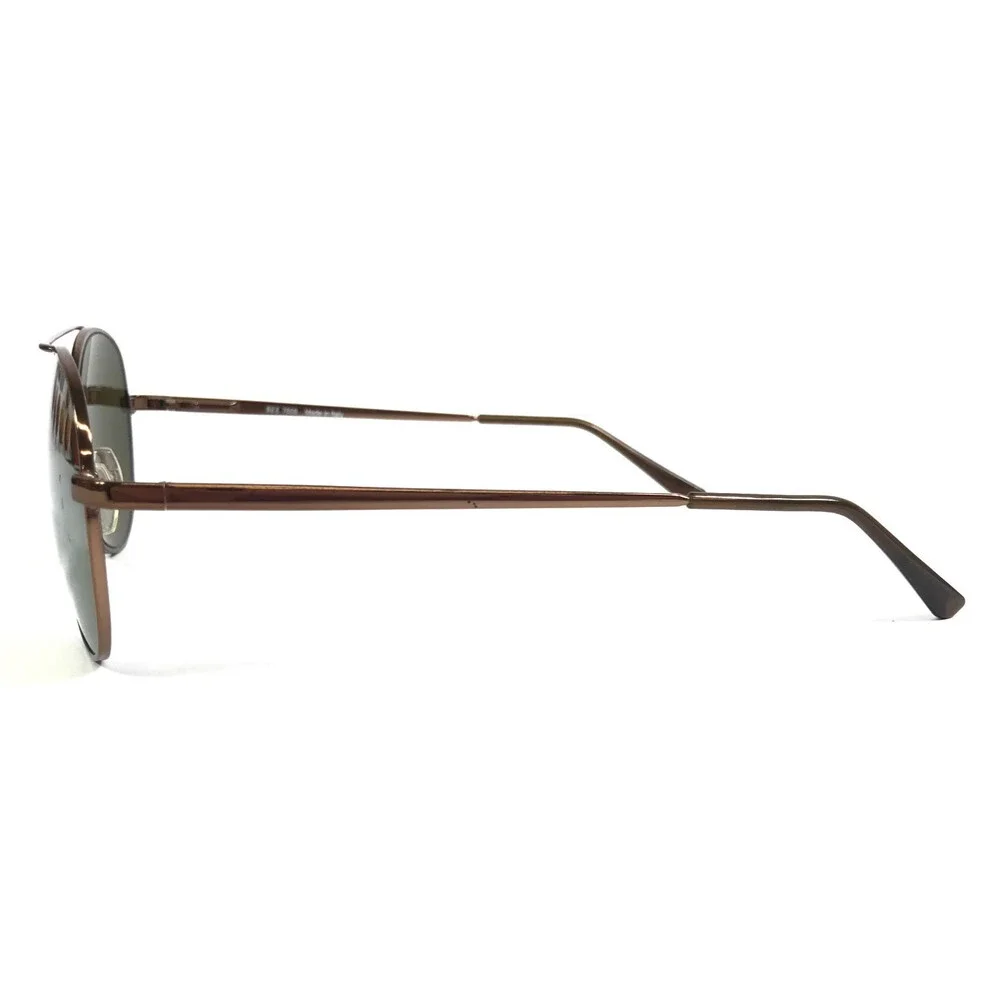 See Sunglasses 7858 093 Polished Brown Aviator Frames with Green Mirrored Lenses